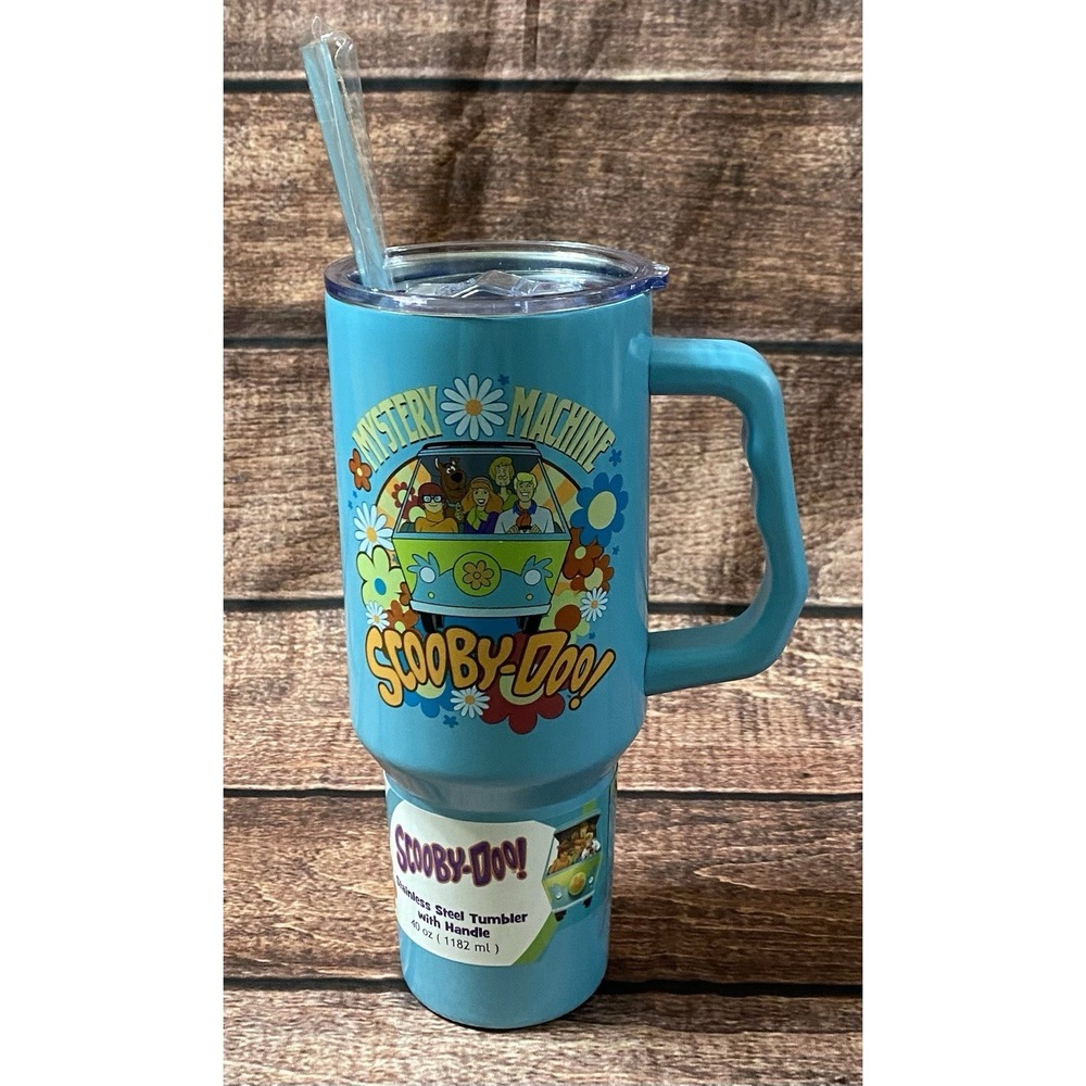 Scooby-Doo & Gang Blue Stainless Steel 40 oz. Tumbler with Handle & Straw New